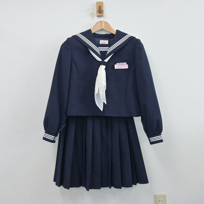 【中古】新潟県 東小千谷中学校 女子制服 3点（セーラー服・スカート）sf014507