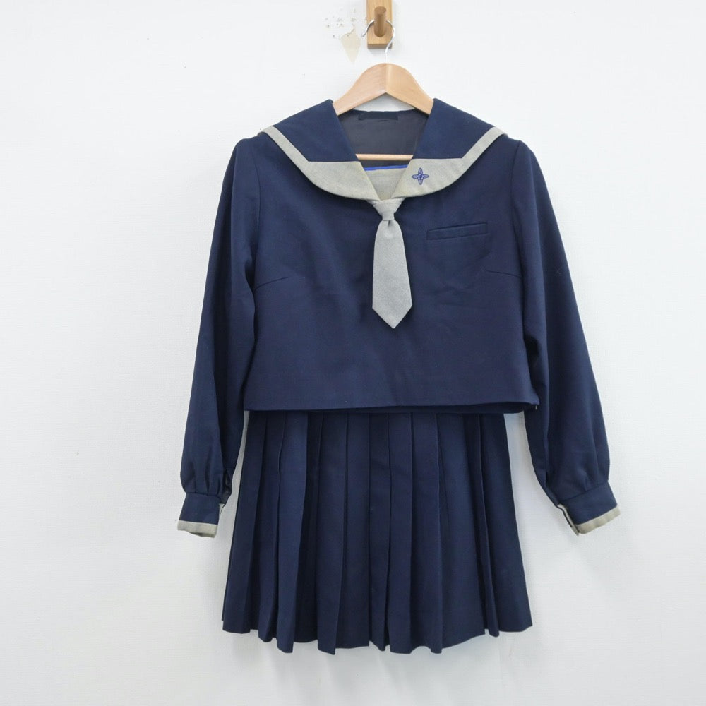 【中古】神奈川県 日本大学附属横浜中学校 女子制服 3点（セーラー服・スカート）sf014510