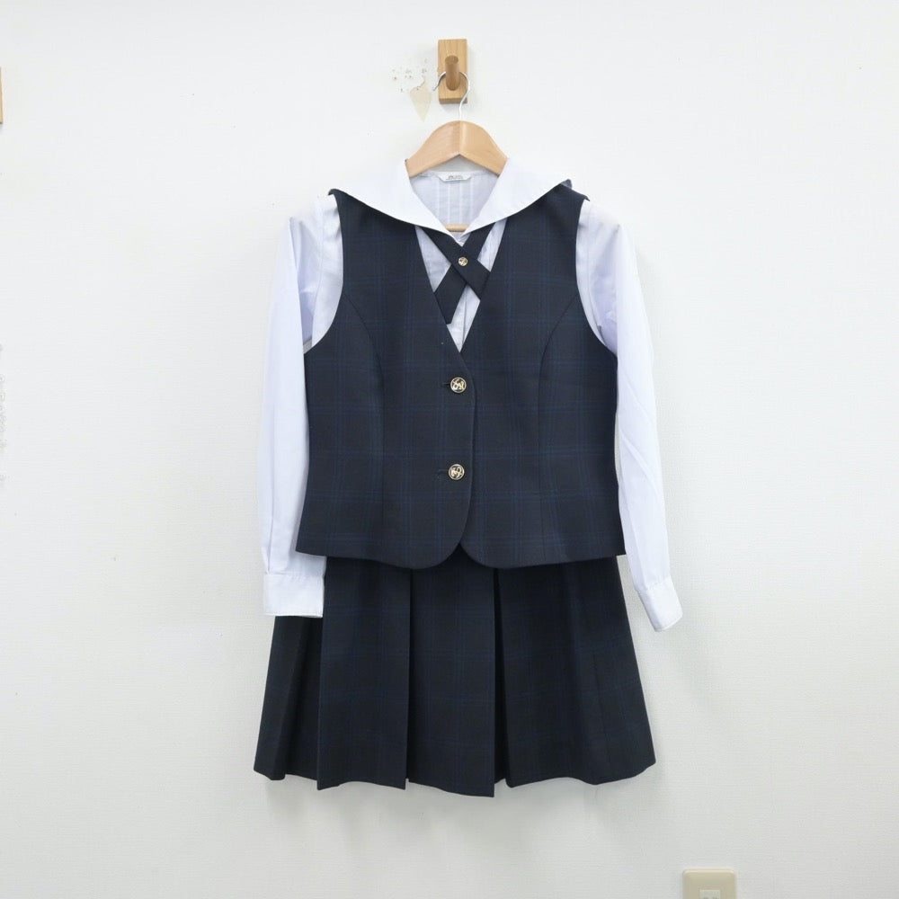 【中古】神奈川県 東海大学付属相模高等学校 女子制服 5点（ブレザー・シャツ・ベスト・スカート）sf014519