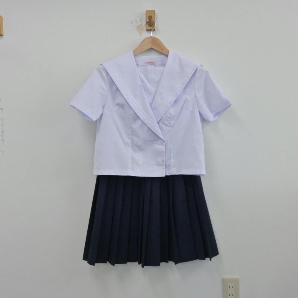 【中古】岡山県 津山工業高等専門学校 女子制服 2点（セーラー服・スカート）sf014528