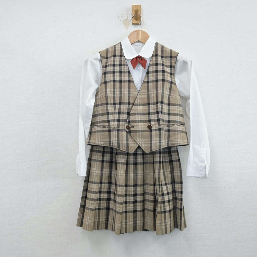 【中古】埼玉県 浦和ルーテル学院中学校 女子制服 7点（ブレザー・シャツ・ベスト・スカート）sf014533