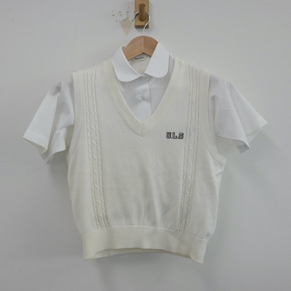 【中古】埼玉県 浦和ルーテル学院中学校 女子制服 2点（シャツ・ニットベスト）sf014535