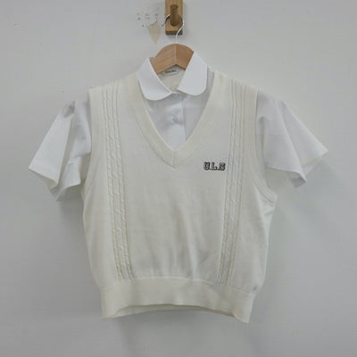 【中古】埼玉県 浦和ルーテル学院中学校 女子制服 2点（シャツ・ニットベスト）sf014535