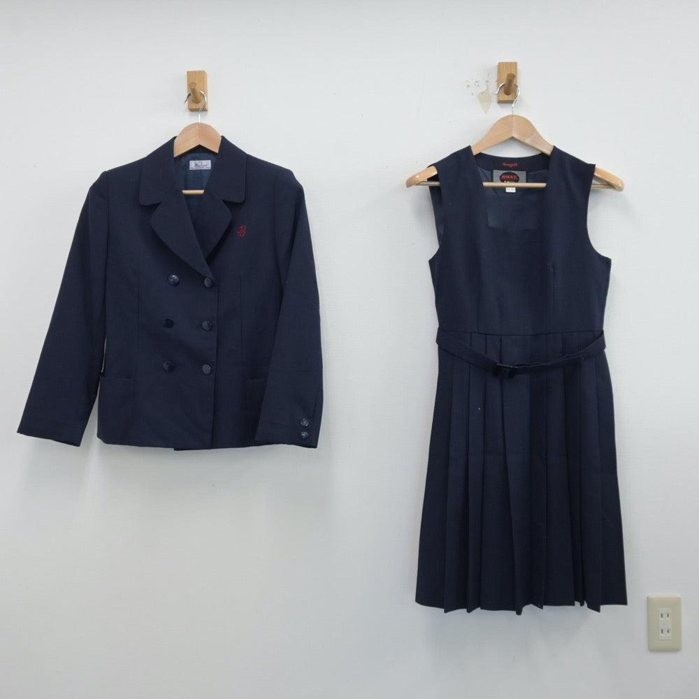 【中古】神奈川県 浜岳中学校 女子制服 2点（ブレザー・ジャンパースカート）sf014543