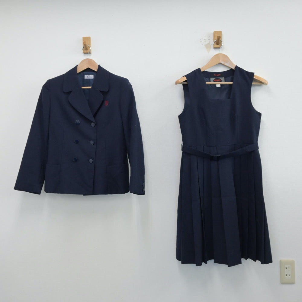 【中古】神奈川県 浜岳中学校 女子制服 2点（ブレザー・ジャンパースカート）sf014544