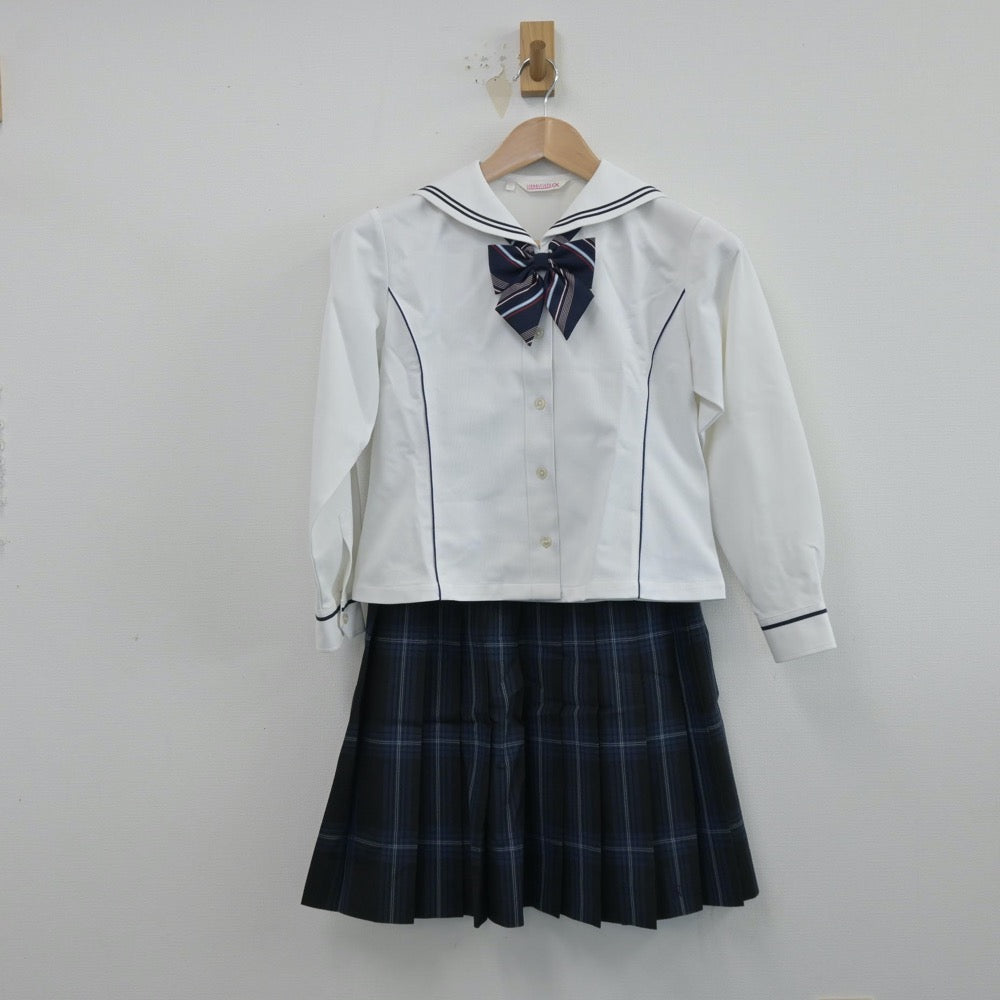 【中古】大分県 日本文理大学附属高等学校 女子制服 4点（セーラー服・スカート）sf014547