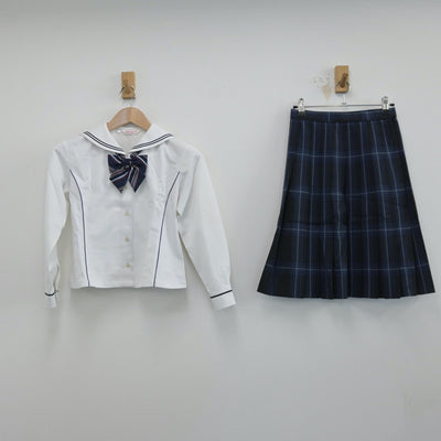 【中古】大分県 日本文理大学附属高等学校 女子制服 4点（セーラー服・スカート）sf014547