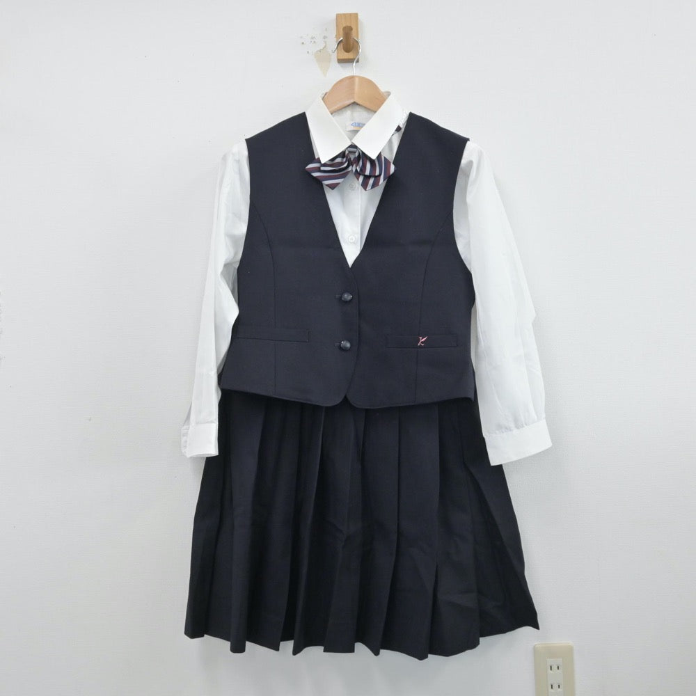 【中古】長崎県 私立海星高等学校 女子制服 5点（ブレザー・シャツ・ベスト・スカート）sf014558