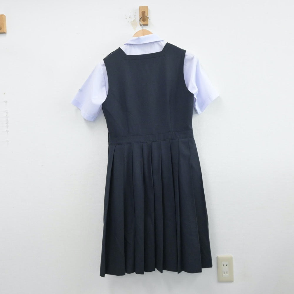 【中古】青森県 三沢高等学校 女子制服 2点（シャツ・ジャンパースカート）sf014566