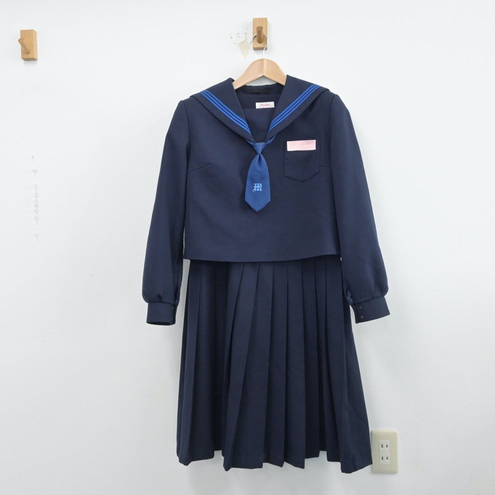 【中古】大分県 佐伯南中学校 女子制服 3点（セーラー服・ジャンパースカート）sf014567