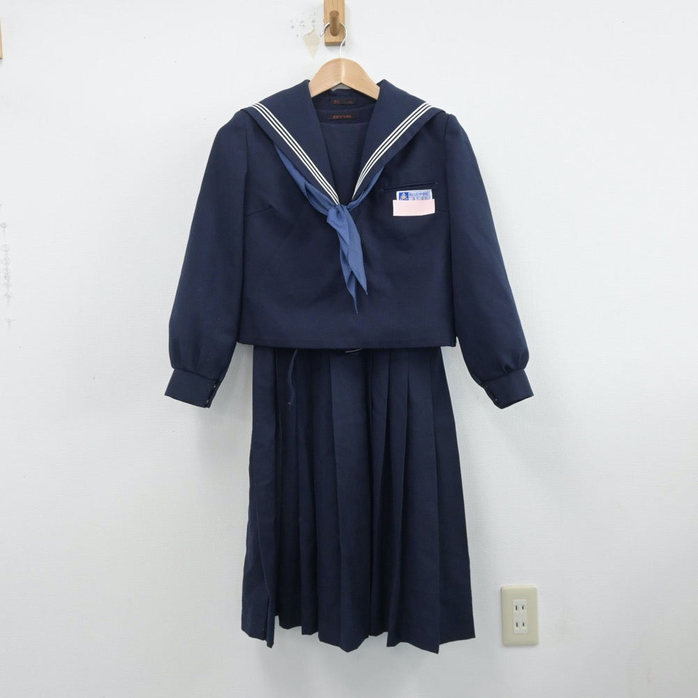 【中古】福岡県 和白丘中学校 女子制服 3点（セーラー服・ジャンパースカート）sf014577