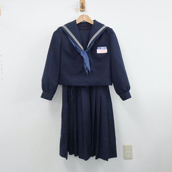 O513/T(中古)兵庫県 氷丘中学校 女子制服5点 /旧制服/M/L