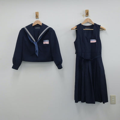 【中古】福岡県 和白丘中学校 女子制服 3点（セーラー服・ジャンパースカート）sf014577