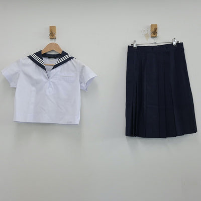 【中古】東京都 筑波大学附属中学校 女子制服 2点（セーラー服・スカート）sf014581