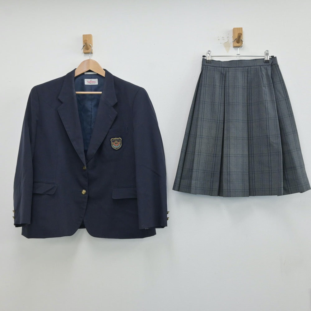 【中古】山形県 鶴岡第五中学校 女子制服 4点（ブレザー・スカート）sf014593