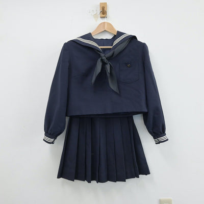 【中古】山形県 鶴岡北高等学校 女子制服 4点（セーラー服・スカート）sf014597