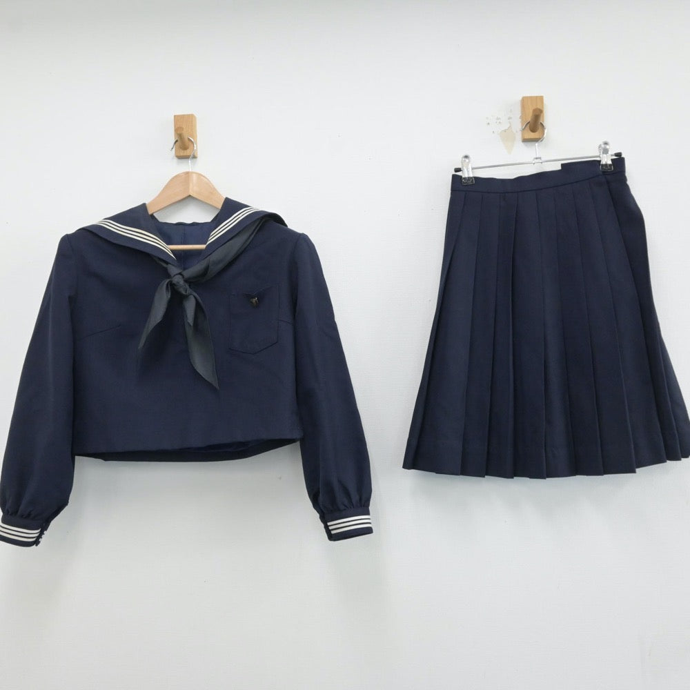 【中古】山形県 鶴岡北高等学校 女子制服 4点（セーラー服・スカート）sf014597