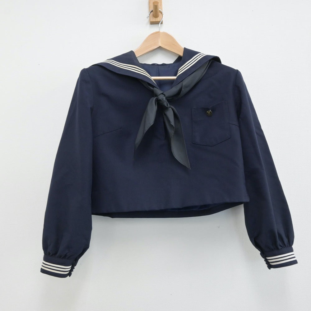 【中古】山形県 鶴岡北高等学校 女子制服 4点（セーラー服・スカート）sf014597