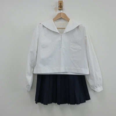 【中古】山形県 鶴岡北高等学校 女子制服 3点（セーラー服・スカート）sf014599