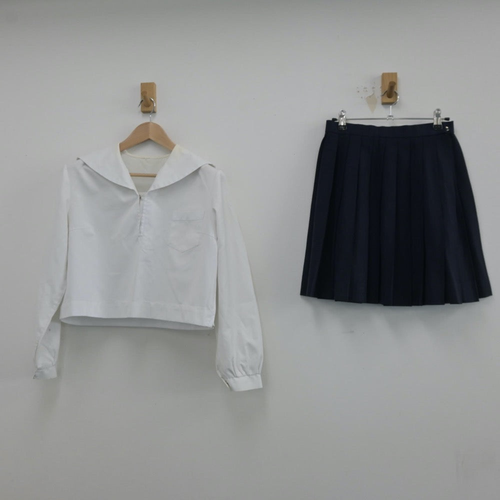 【中古】山形県 鶴岡北高等学校 女子制服 3点（セーラー服・スカート）sf014599