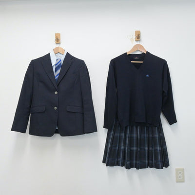 【中古】埼玉県 大宮開成高等学校 女子制服 5点（ブレザー・ニット・シャツ・スカート）sf014610