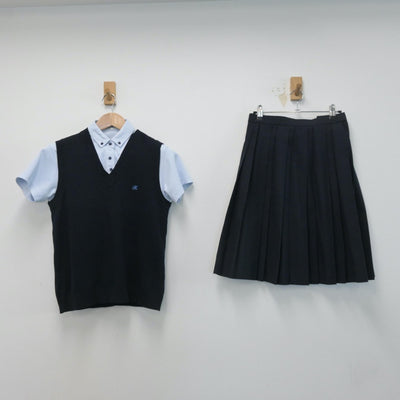 【中古】埼玉県 大宮開成高等学校 女子制服 4点（シャツ・ニットベスト・スカート）sf014611