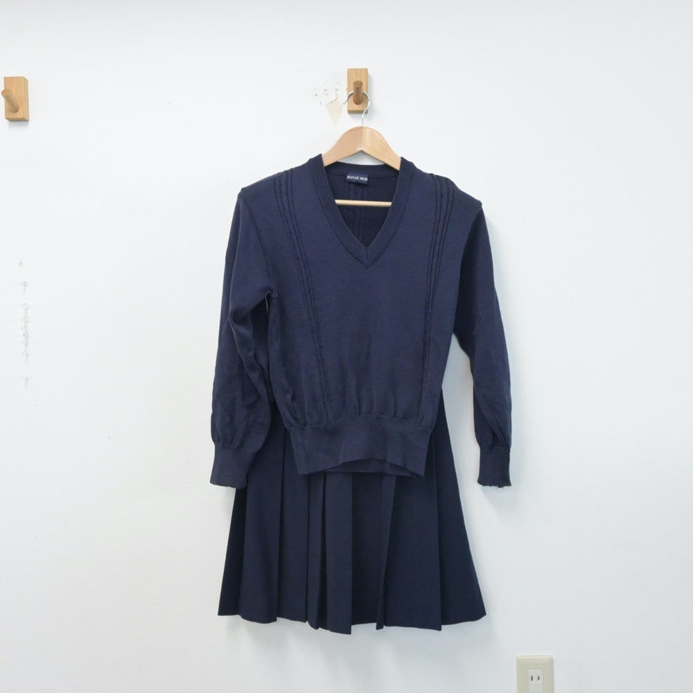 【中古】広島県 安田女子高等学校 女子制服 2点（ニット・スカート）sf014623