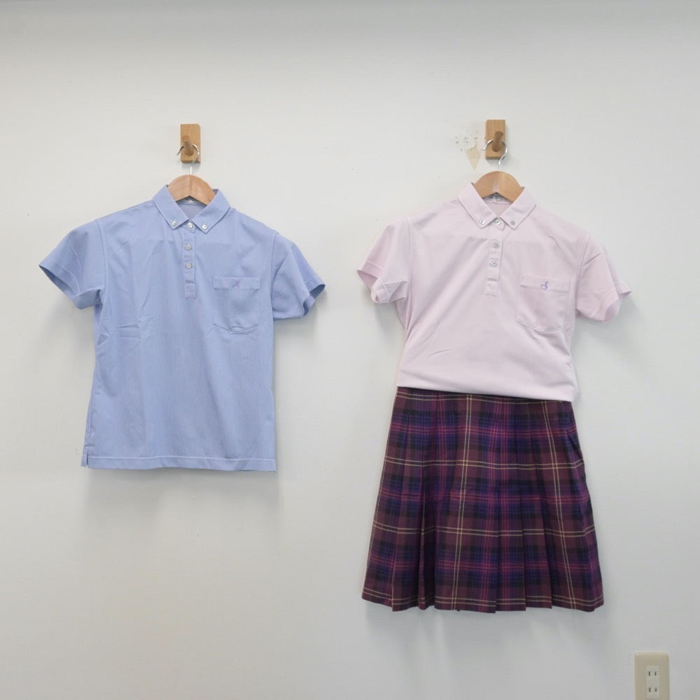 【中古】長野県 佐久長聖中学校 女子制服 3点（シャツ・スカート）sf014629