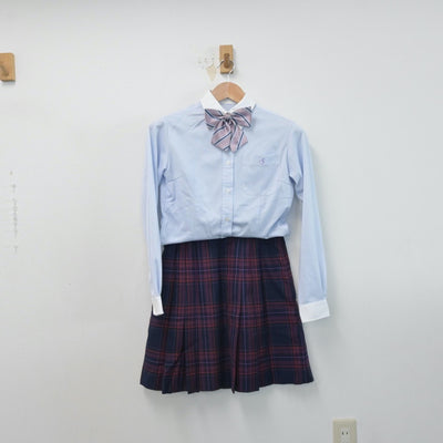 【中古】長野県 佐久長聖中学校 女子制服 5点（ブレザー・シャツ・ニット・スカート）sf014630