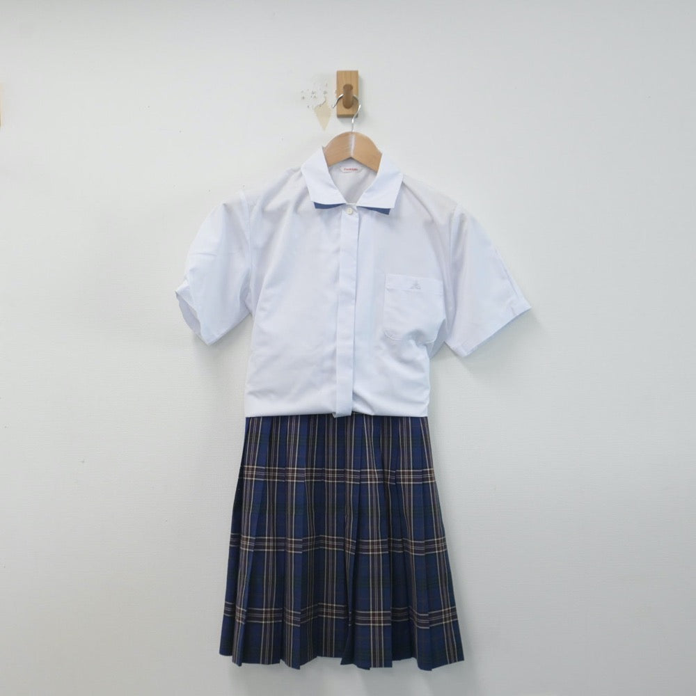 【中古】岡山県 岡山操山高等学校 女子制服 2点（シャツ・スカート）sf014642