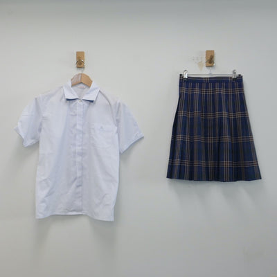 【中古】岡山県 岡山操山高等学校 女子制服 2点（シャツ・スカート）sf014642