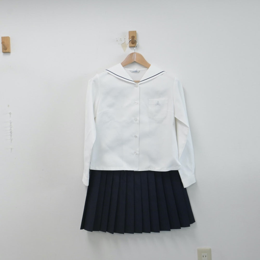 【中古】徳島県 池田高等学校 女子制服 3点（セーラー服・スカート）sf014646