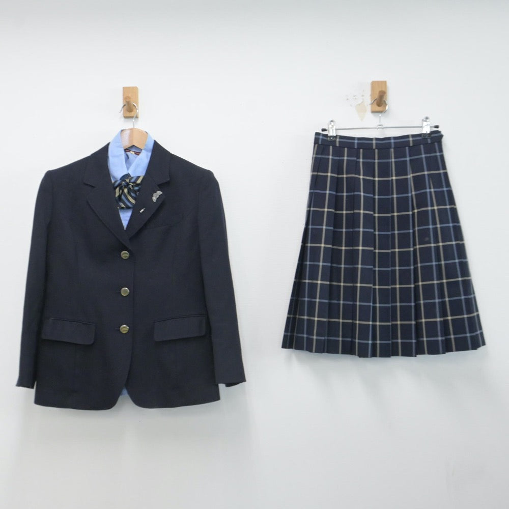 【中古】群馬県 高崎商科大学附属高等学校 女子制服 5点（ブレザー・シャツ・スカート）sf014647