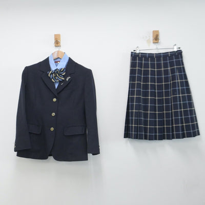 【中古】群馬県 高崎商科大学附属高等学校 女子制服 4点（ブレザー・シャツ・スカート）sf014648