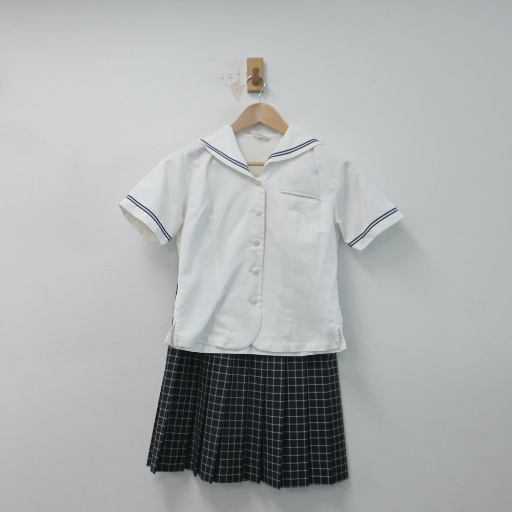 【中古】群馬県 高崎商科大学附属高等学校 女子制服 2点（セーラー服・スカート）sf014649