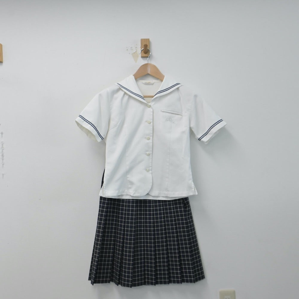 【中古】群馬県 高崎商科大学附属高等学校 女子制服 2点（セーラー服・スカート）sf014650