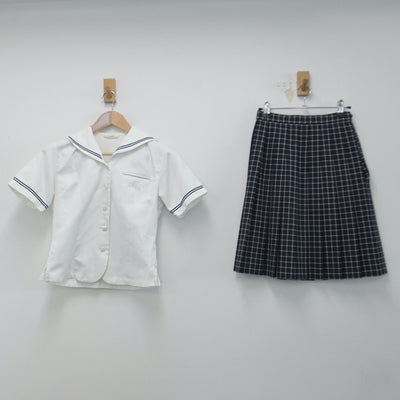 【中古】群馬県 高崎商科大学附属高等学校 女子制服 2点（セーラー服・スカート）sf014650