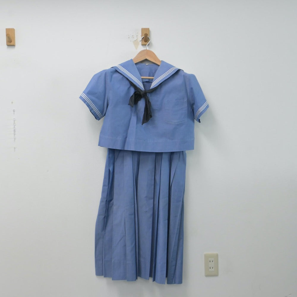 【中古】福岡県 福岡女学院中学校・高等学校 女子制服 3点（ジャンパースカート・セーラー服）sf014654