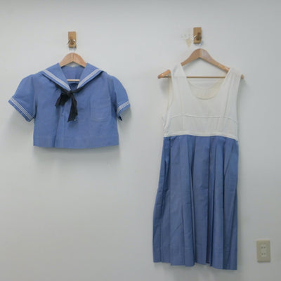 【中古】福岡県 福岡女学院中学校・高等学校 女子制服 3点（ジャンパースカート・セーラー服）sf014654