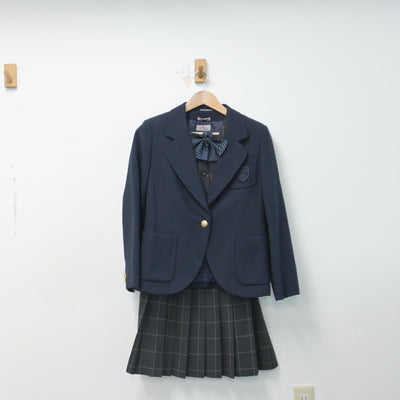 【中古】東京都 文華女子高等学校 女子制服 6点（ブレザー・ベスト・スカート）sf014669