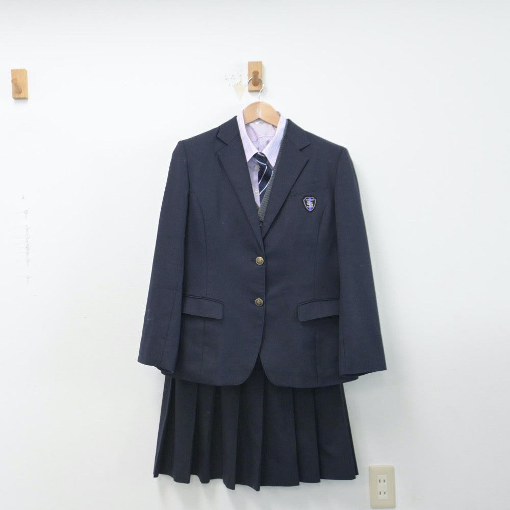 【中古】石川県 金沢龍谷高等学校 女子制服 5点（ブレザー・ニット・シャツ・スカート）sf014671