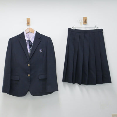 【中古】石川県 金沢龍谷高等学校 女子制服 5点（ブレザー・ニット・シャツ・スカート）sf014671