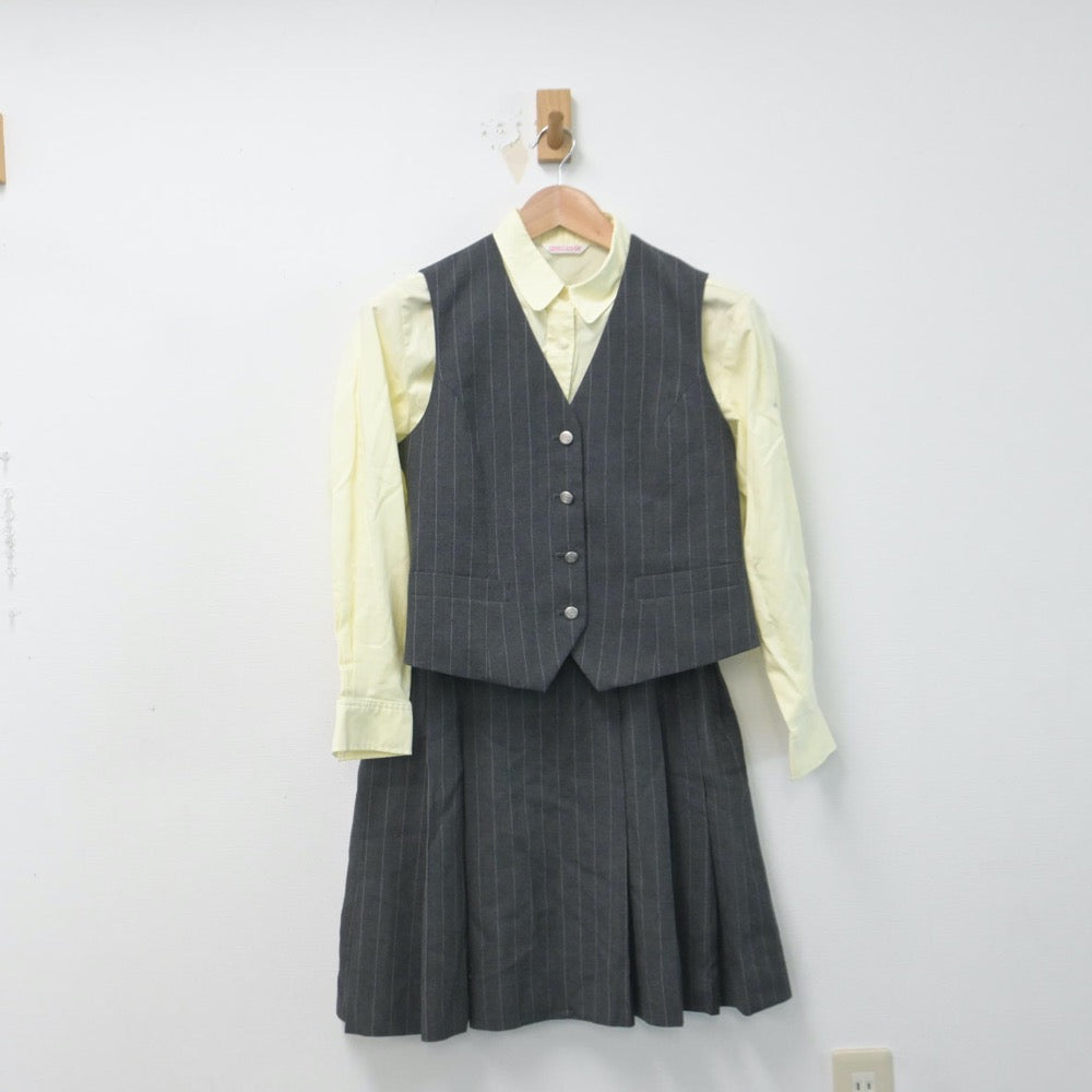 【中古】東京都 錦城高等学校 女子制服 4点（ブレザー・ベスト・シャツ・スカート）sf014691