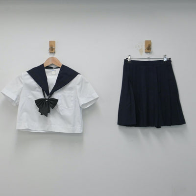 【中古】愛知県 熱田高等学校 女子制服 3点（セーラー服・スカート）sf014692