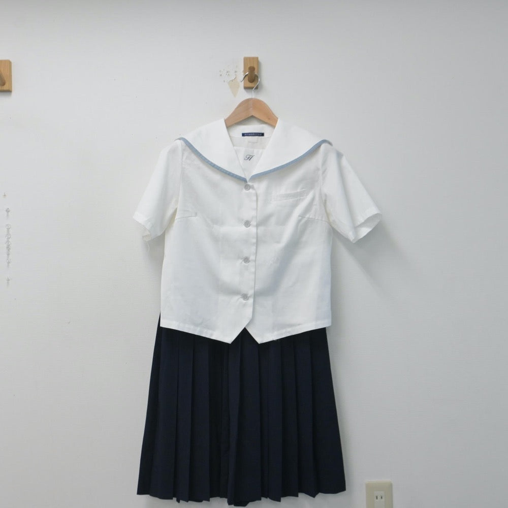 【中古】石川県 光野中学校 女子制服 3点（セーラー服・スカート）sf014698