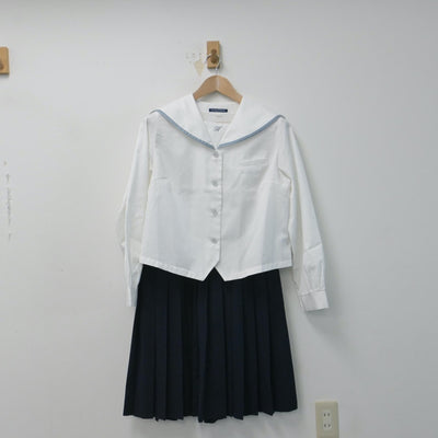 【中古】石川県 光野中学校 女子制服 3点（セーラー服・スカート）sf014698