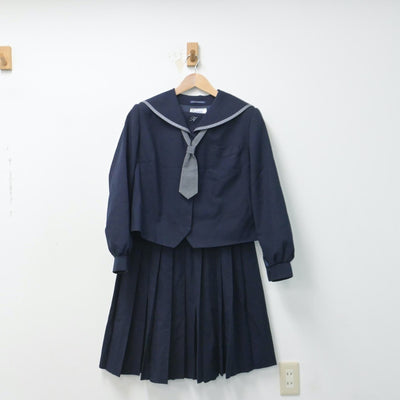 【中古】石川県 光野中学校 女子制服 2点（セーラー服・スカート）sf014699