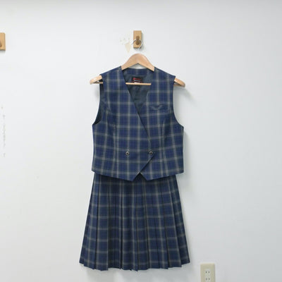 【中古】長野県 広徳中学校 女子制服 3点（ベスト・スカート・スカート）sf014705