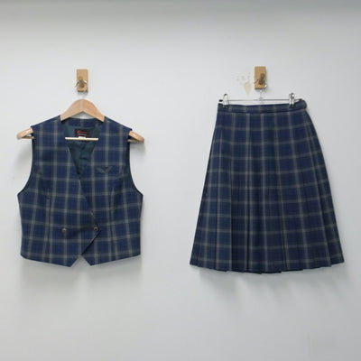 【中古】長野県 広徳中学校 女子制服 3点（ベスト・スカート・スカート）sf014705