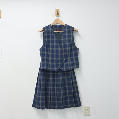 【中古】長野県 広徳中学校 女子制服 3点（ベスト・スカート・スカート）sf014706